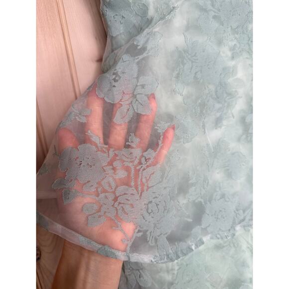 NWT Lulus Glamorous Sweetie Sage Burnout Tie-Strap Bustier Midi Dress Gala L - Picture 8 of 9